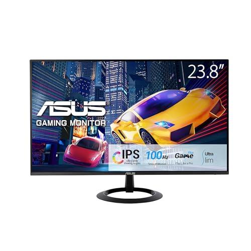 ASUS VZ24EHF Eye Care Gaming Monitor – 24-inch (23.8-inch viewable), IPS, Full HD, Frameless, 100Hz, Adaptive-Sync, 1ms MPRT, HDMI, Low Blue Light, Flicker Free, Wall Mountable