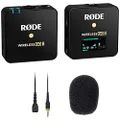 Rode Wireless GO II Single Compact Digital Wireless Microphone System and Recorder (WIGOIIS) Bundle Lavalier II Omnidirectional Lavalier Mic and 3-Pack Foam Windscreen