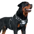 AUROTH Tactical Dog Harness for Small Medium Large Dogs No Pull Adjustable Pet Harness Reflective K9 Working Training Easy Control Pet Vest Military Service Dog Harnesses (L, Black Ink)