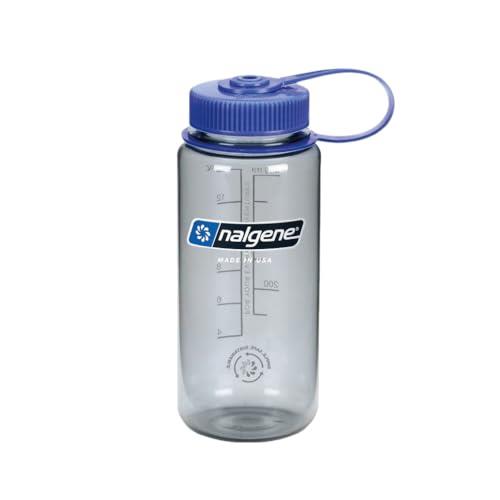 Nalgene Sustain Tritan BPA-Free Water Bottle Made with Material Derived from 50% Plastic Waste, 16 OZ, Wide Mouth,Grey