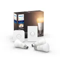 Philips Hue White Ambiance LED Smart Button Starter Kit, 3 A60 Smart Bulbs, 1 Smart Button and 1 Hue Hub (Compatible with Alexa, Apple HomeKit and Google Assistant)