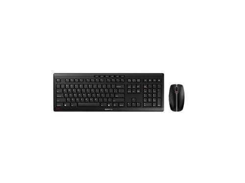 CHERRY Stream Desktop Recharge, Wireless Keyboard and Mouse Set, US Layout, QWERTY Keyboard, Rechargeable, Blue Angel, GS Approval, SX Scissor Mechanism, Quiet, Black