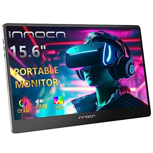 INNOCN Portable Monitor 15.6" OLED 1080P FHD USB-C Laptop Monitor HDMI Computer Display HDR Gaming Monitor w/Detachable Stand & Speakers, External Monitor for Laptop PC Mac Tablet PS4 Xbox Switch