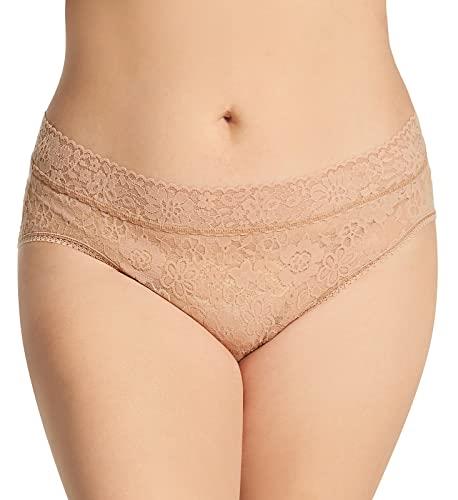 Hanky Panky Women's 772461X Daily Lace Plus French Brief Panty, Taupe, 1X