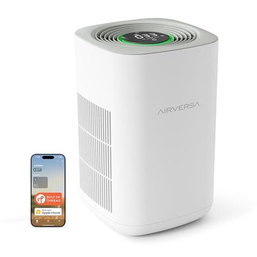 Airversa HomeKit Air Purifier with Thread (HomPod mini/Apple TV4K 2021 or later Required) Purelle Smart Air Cleaner with 3-Stage H13 True HEPA Filter, 99,97% Efficiency CADR 221 m³/h