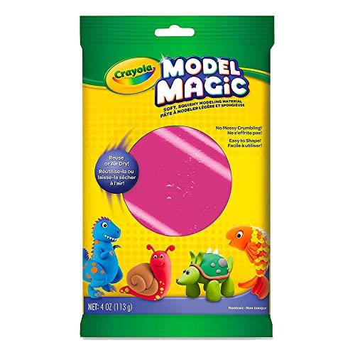 Crayola 113gm Model Magic, Raspberry, Modelling Compound, Lightweight and Spongy Compound That Sticks to Itself and Not Your Hands, No Messy Crumbling, Easy to Shape and Mold!