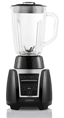 Sunbeam Auto Clean Blender & Smoothie Maker | Self Cleaning Function | 1.25L Glass Jug | Powerful 550W Motor | One-Touch Controls | Crushes Ice | Black | PBT3000BK