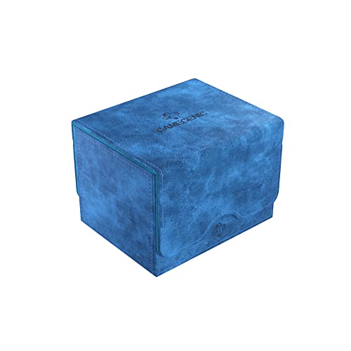 Gamegenic Sidekick 100+ XL Convertible Deck Box | Sideloading Card Storage with Removable Cover Clips Holds 100 Double-Sleeved Cards in Extra Thick Inner Sleeves Blue Color Made by (GGS20092ML)