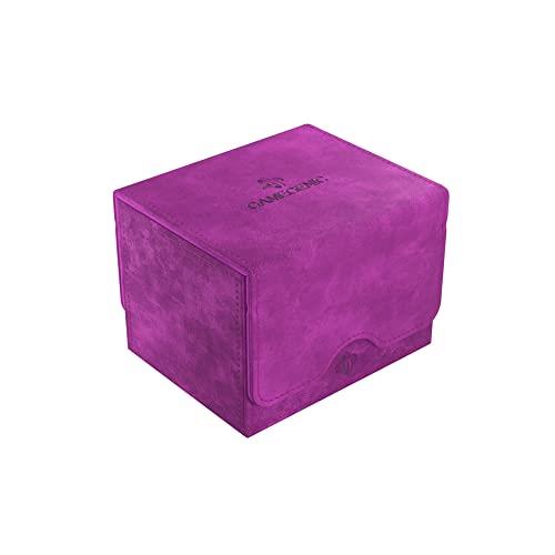 Gamegenic Sidekick 100+ XL Convertible Deck Box | Card Storage with Removable Cover Clips Holds 100 Double-Sleeved Cards Purple Colour (GGS20095ML)