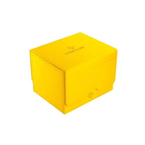 Gamegenic Sidekick 100+ XL Convertible Deck Box | Card Storage with Removable Cover Clips Holds 100 Double-Sleeved Cards Yellow Colour (GGS20096ML)