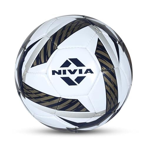 Nivia Shining Star - 2022 Football (Black/White, Size 5) | Hand Stitched | 32 Panel | Waterproof | Soccer Ball | Butyl Bladder Core