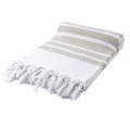 Cacala Turkish Hammam Towels - Traditional Peshtemal Design for Bathrooms, Beach, Sauna - Ultra-Soft, Fast-Drying, Absorbent 37x70" 100% Cotton Beige