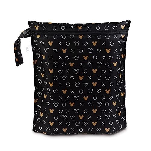 Bumkins Waterproof Wet Bags for Baby, Disney Minnie Mouse, Travel, Swimsuit, Cloth Diapers, Pump Parts, Gym Clothes, Toiletries, Strap to Stroller, Zipper Reusable Bag