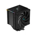 DeepCool AK500 Digital CPU Air Cooler 240 W TDP 5 Copper Heatpipes Single Tower CPU Cooler with Status Display and ARGB LED Strip 120 mm FDB Fan for LGA1700/1200/1151/1150/1155/AM5/AM4