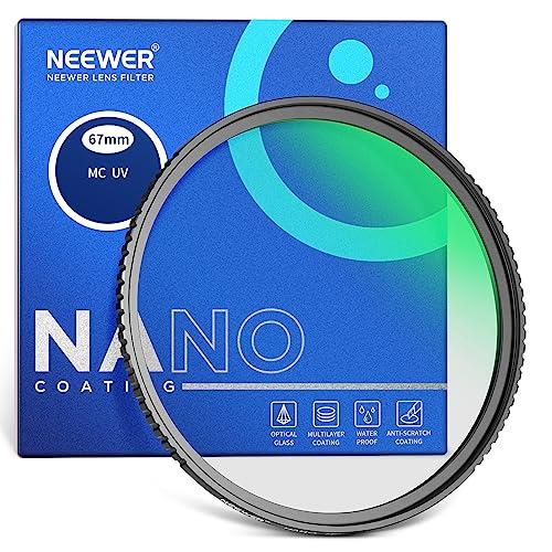 NEEWER 67mm MC UV Protection Filter 24 Layer Multi Resistant Nano Coatings/HD Optical Glass/Water Repellent/Scratch Resistant/Aluminum Alloy Ultra Slim Frame/Ultraviolet Filter