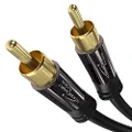 KabelDirekt – 2m – RCA/Phono subwoofer Lead Cable, 1 to 1 RCA/Phono, Audio/Digital/Video (Coax Cable, RCA/Phono Male/Male Cinch Plugs, for amps/Hi-Fis, Audio Signals/Composite Video, 75 ohm, Black)