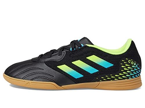 adidas Unisex-Child Copa Sense.3 in Sala Soccer Shoe, Black/Bright Cyan/Team Solar Yellow, 6 US