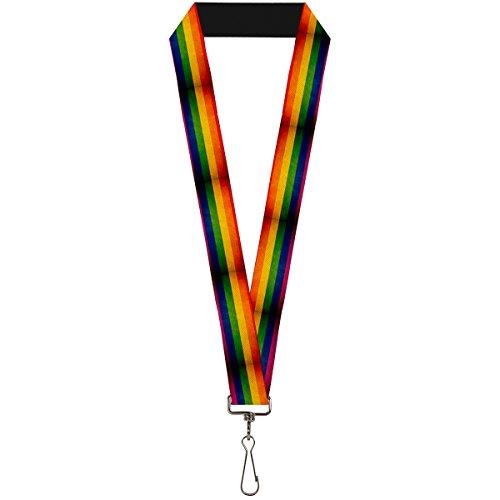 Buckle-Down Lanyard, Flag Pride Distressed Rainbow, 22 Inch Length x 1 Inch Width