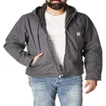Carhartt Men's Relaxed Fit Washed Duck Sherpa-Lined Jacket, Gravel, Medium