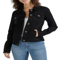 Wrangler Authentics Women's Stretch Denim Jacket, Black, Large