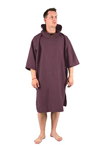 Lifeventure Unisex Compact | Lightweight, Surfing, Lifeventure Changing Robe Lightweight Stretchy Microfibre Towel Poncho with Hood for Travel Su, Blackcurrant, One Size UK