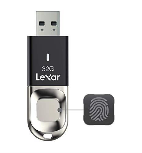 Lexar JumpDrive Fingerprint F35 32GB USB 3.0 Flash Drive, USB Stick Up to 150MB/s Read, Memory Stick for Computer, External Storage Data, Photo, Video (Incompatible with Mac OS) (LJDF35-32GBEU)