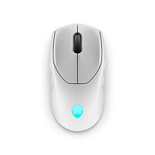 Alienware Tri-Mode AW720M Wireless Gaming Mouse, Optical Sensor, 8 Configurable Buttons, Fast-Charging, White