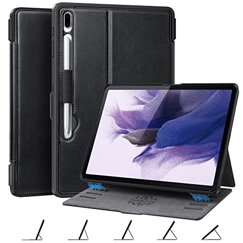 Ztotop Case for Samsung Galaxy Tab S7 FE 5G/S7 Plus/S8 Plus 12.4 Inch Tablet [5 Magnetic Stand Angles],Auto Wake/Sleep, Premium PU Leather Smart Cover for Galaxy S8+ 2022/S7 FE 2021/S7+ 2020,Black
