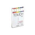 Shinhan Touch Professional Brush Markers, Set 6 Assorted Colours