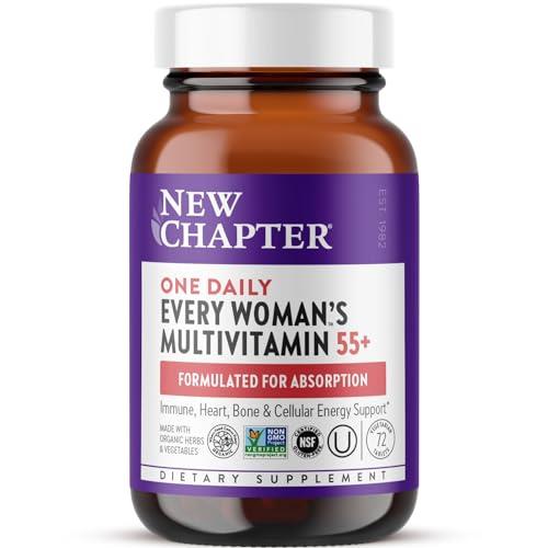 New Chapter Multivitamin for Women 50 plus - Every Woman's One Daily 55+ with Fermented Probiotics + Whole Foods + Astaxanthin + Organic Non-GMO Ingredients - 72 ct (Packaging May Vary)