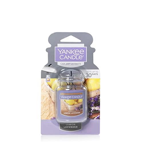 Yankee Candle Car Air Fresheners, Hanging Car Jar® Ultimate Lemon Lavender Scented, Neutralizes Odors Up to 30 Days,Purple