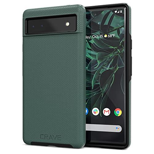 Crave Dual Guard for Google Pixel 6a Case, Shockproof Protection Dual Layer Case for Google Pixel 6a - Forest Green