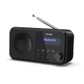 SHARP DR-P420(BK) Tokyo Portable Digital Radio with Bluetooth 5.0, Mono DAB+/FM Audio Player, Compact & Lightweight, USB/Battery Powered, Dual Alarm Clock & 40 Pre-Sets – Midnight Black