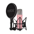 RØDE NT1 Signature Series Large-diaphragm Condenser Microphone with Shock Mount, Pop Filter and XLR Cable for Music Production, Vocal Recording, Streaming and Podcasting (Pink)