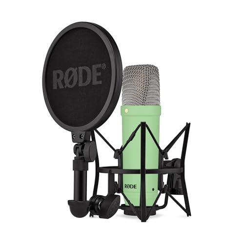 RØDE NT1 Signature Series Large-diaphragm Condenser Microphone with Shock Mount, Pop Filter and XLR Cable for Music Production, Vocal Recording, Streaming and Podcasting (Green)