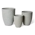 Elme Living Harlow Stonelite Planter Set, Grey, 35 x 43 x 53 cm (3 Pieces Set)