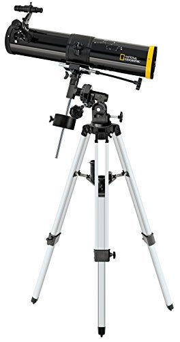 Bresser National Geographic 76/700 Eq Reflector Telescope for Children | Moon, planets, beginners, mobile phone holder, 3 eyepieces, barlow lens 3x, moon filter, 5x24 viewfinder