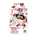Instax Fujifilm Mini Heart Sketch Instant Print Film 10 Sheets