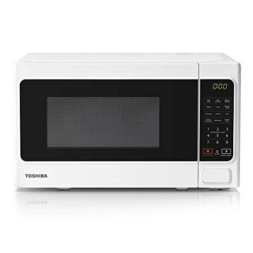 Toshiba Microwave Oven MM-EM20P(WH) 20L Digital 800W, 6 Preset Recipes, Procedural Memory, Auto Defrost, Solo Microwave Oven for Standard Size of Dinner Plate, Digital Display, Modern Finish – White