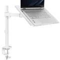 VIVO Single Laptop Notebook Desk Mount Stand, Fully Adjustable Extension with C-clamp, Fits up to 17 inch Laptops, White, STAND-V001LW