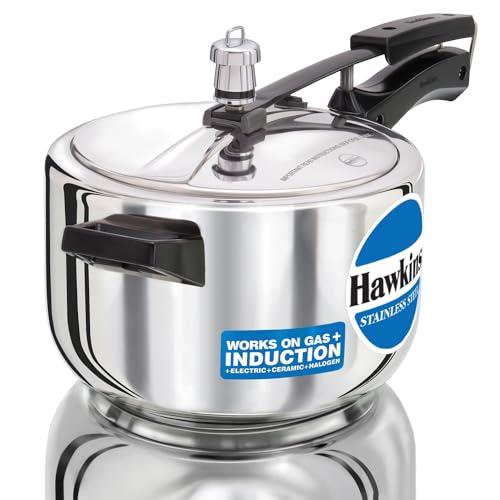 Hawkins Stainless Steel Induction Compatible Pressure Cooker, 4 Litre Capacity, Silver