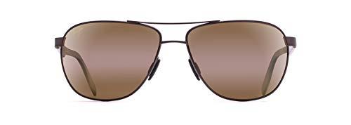 Maui Jim Unisex Castles Sunglasses, Matte Chocolate HCL Bronze, 61mm EU