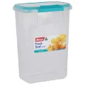 Decor Fresh Seal Clips Oblong Food Storage Container, Clear/Teal, 3.5 Litre Capacity