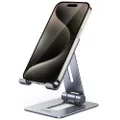 UGREEN Cell Phone Stand Desk Phone Holder Compatible with iPhone 15 Pro Max Plus 14 13 12 11, Samsung Galaxy S24 Ultra, Fully Adjustable Foldable Desktop Aluminum Smartphone Stand
