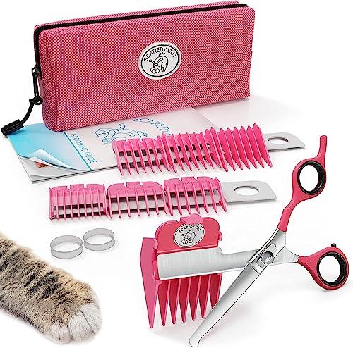 SCAREDY CUT Silent Pet Grooming Kit for Dog, Cat and All Pet Grooming - A Quiet Alternative to Electric Clippers for Sensitive Pets (Right-Handed Pink)