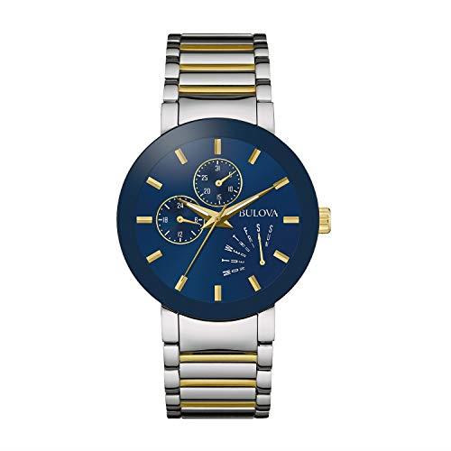 Bulova Men's Multi-Function Modern Stainless Steel Watch, Two-Tone Gold, Modern Futuro Quartz Two-Tone Stainless Steel Bracelet