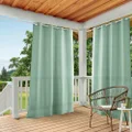 Exclusive Home Cabana Solid Indoor/Outdoor Light Filtering Grommet Top Curtain Panel, 54"x96", Seafoam, Set of 2