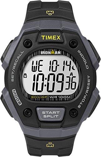 TIMEX Men's IRONMAN Classic 30 38mm Watch, Black/Gray/Lime Accent, 42 mm., Timex Ironman Classic 30 Full-Size 38mm Watch