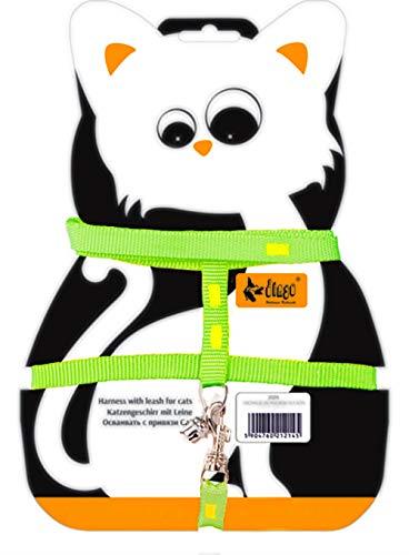 Dingo Cat Harness with Leash, Set for Cat Made of Fabric Bell at the Front of Harness Aquamarine 21014