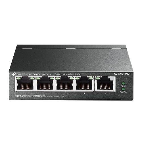 TP-LINK 10/100Mbps 5-Port PoE Switch, 4-PoE ports, IEEE 802.3af, 58W (TL-SF1005P) | AU Version |